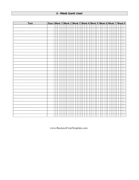 Gantt Chart Eight Weeks