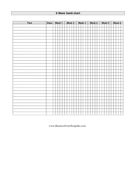 Gantt Chart Six Weeks