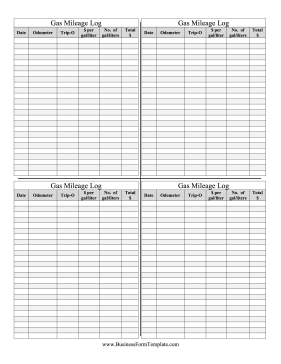 Gas Mileage Log