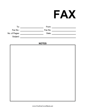 General fax cover sheet