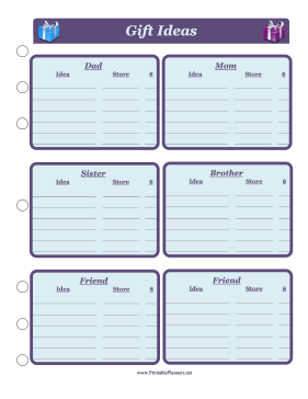 Gift Idea Planner