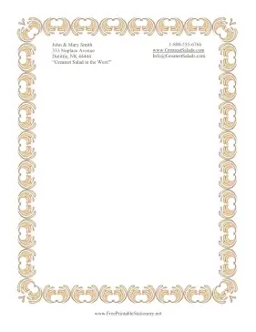 Gold Rounded Border stationery design