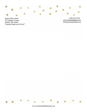 Gold Stars Stationery stationery design