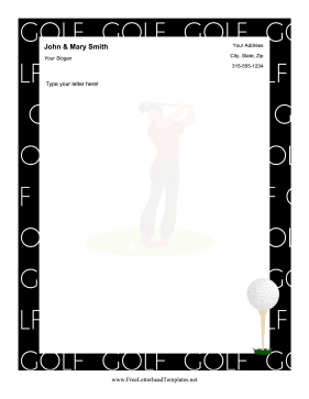 Golf Letterhead