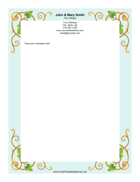 Grapevine Blue stationery design