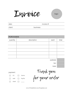 Gray Invoice Template Template