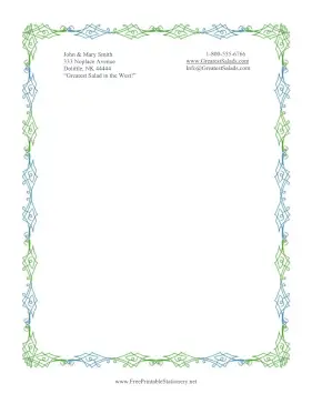 Green Blue Sharp Angles stationery design