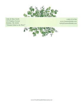 Green Leaves Header stationery design