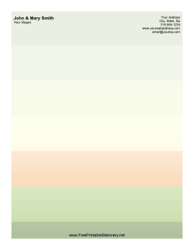 Green Orange Stripe stationery design