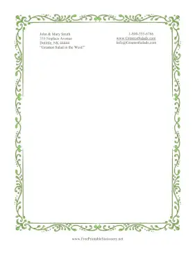 Green Vines stationery design