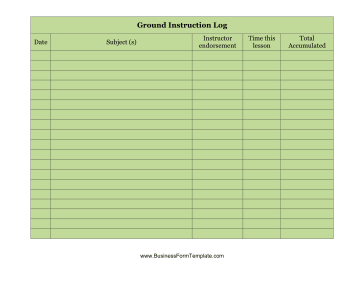 Ground Instruction Log