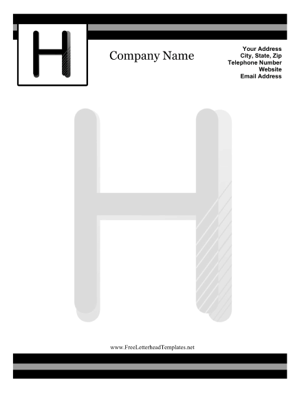 H Monogram Letterhead