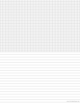 Printable Half College Lined Half Graph Paper 6 Per Inch Reverse