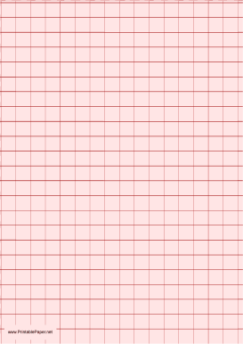 Printable Graph Paper - Light Red - Half Inch Grid - A4