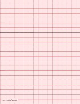 Printable Graph Paper - Light Red - Half Inch Grid