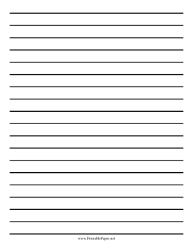 Printable Low Vision Writing Paper - Half Inch - Letter