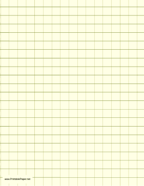 Printable Graph Paper - Light Yellow - Half Inch Grid