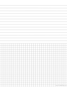 Printable Half Wide Lined Half Graph Paper 4 Per Inch