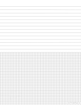 Printable Half Wide Lined Half Graph Paper 6 Per Inch