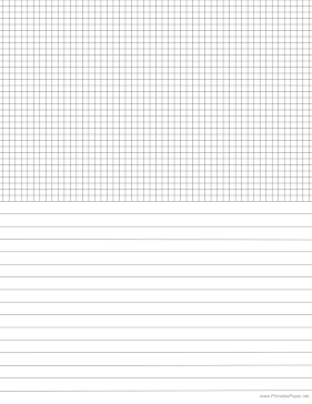 Printable Half Wide Lined Half Graph Paper 6 Per Inch Reverse