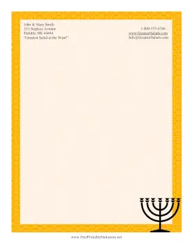 Hanukkah Menorah stationery design