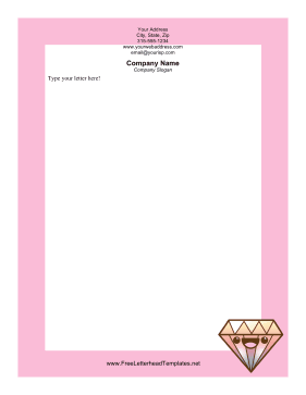 Happy Diamond Valentines Letterhead