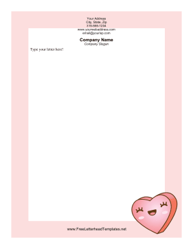 Happy Heart Valentines Letterhead