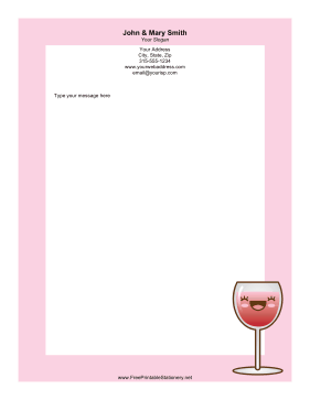 Happy Red Wine stationery design