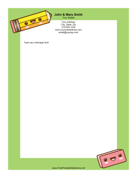 Happy School Supplies stationery design