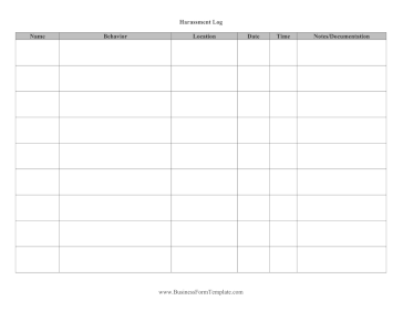 Harassment Log