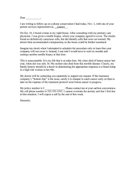 Health Insurance HMO Complaint Letter