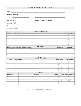 Health Profile Tracker for Adults