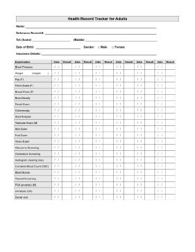 Health Record Tracker for Adults