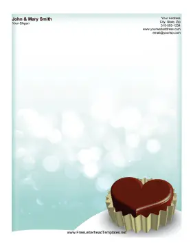 Heart Chocolate Valentine Letterhead