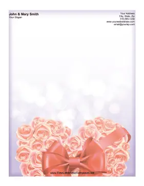 Heart Rose Bow Letterhead