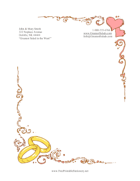 Hearts And Wedding Rings stationery design