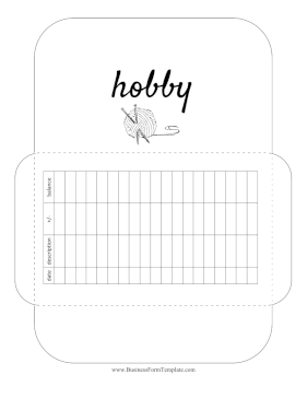 Hobby Cash Envelope