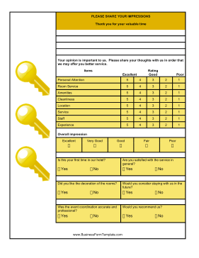 Hotel Feedback Card