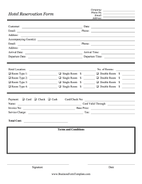 Hotel Reservation Form