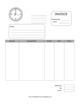 Hourly Invoice Template