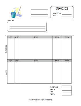 Housekeeping Invoice Template