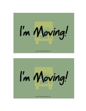 Printable I'm Moving Postcard