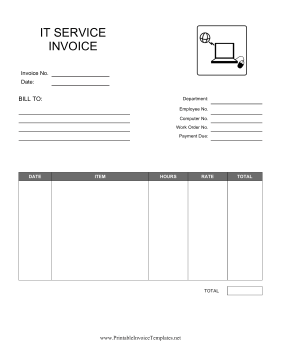 IT Services Invoice Template