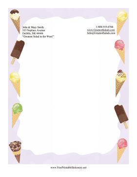 Ice Cream Stationery stationery design