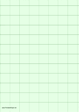 Printable Graph Paper - Light Green - One Inch Grid - A4