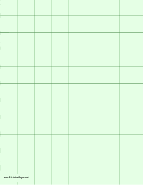 Printable Graph Paper - Light Green - One Inch Grid