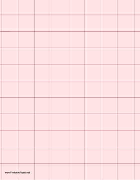 Printable Graph Paper - Light Red - One Inch Grid