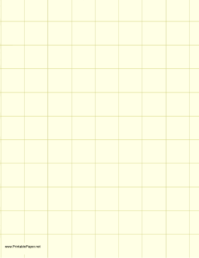 Printable Graph Paper - Light Yellow - One Inch Grid