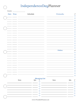 Independence Day Planner