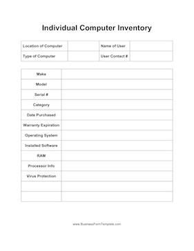 Individual Computer Inventory